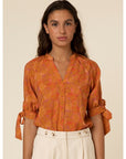 The Colchique Woven Tie Sleeve Top by FRNCH