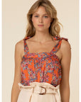 The Vera Printed Woven Top by FRNCH