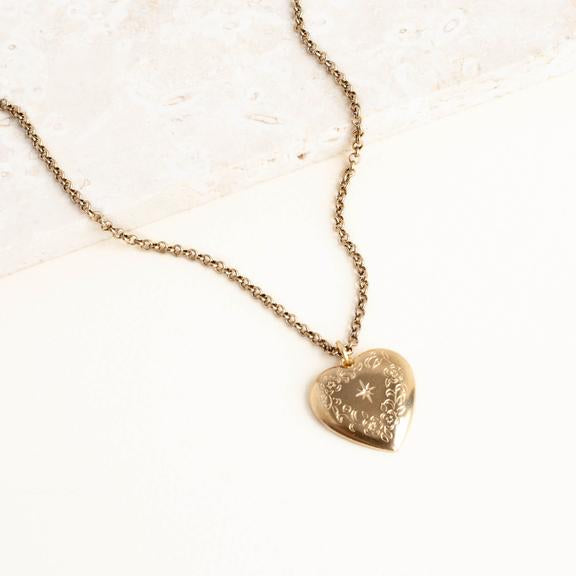 Floral Heart Charm Necklace by Michelle Starbuck Designs