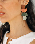 The Geometric Color Block Clay Earrings