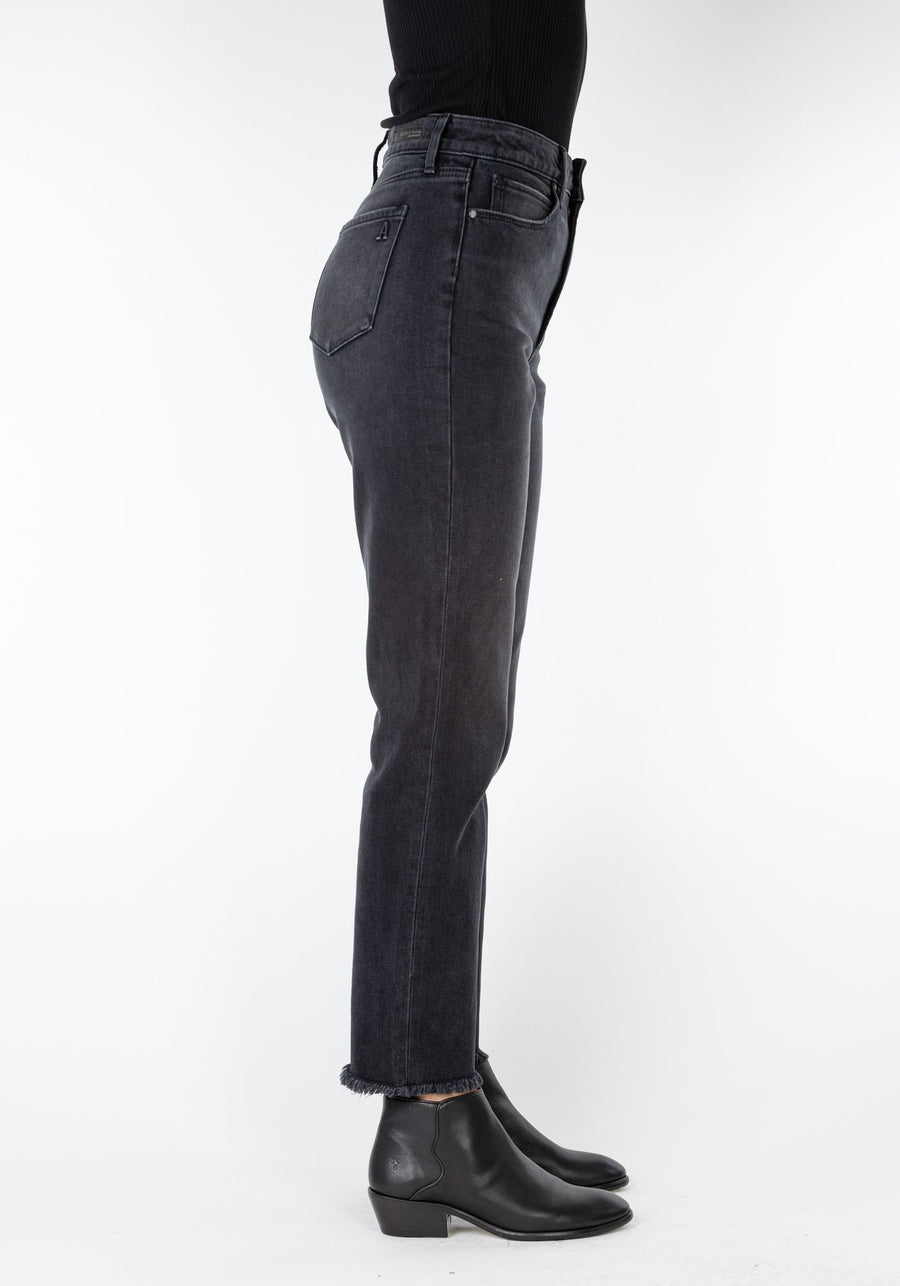 The Kate Raw Hem Cropped Straight Leg Jeans by Articles of Society - Godley