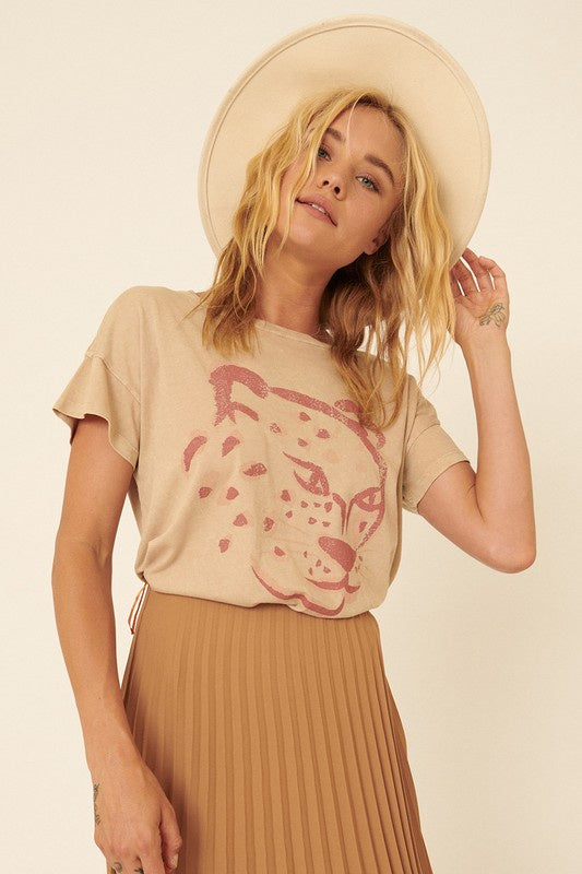 The Leopard Drawing Vintage Wash Tee
