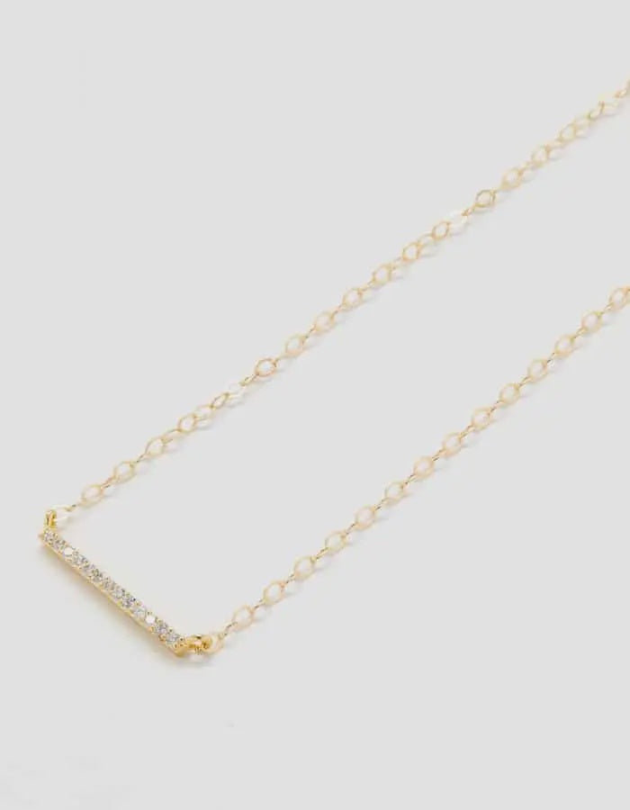 The Gold Pave Bar Necklace by Admiral Row