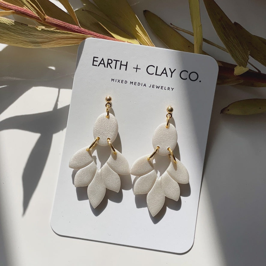 The Pearl Flower Clay Earrings by Earth + Clay Collective