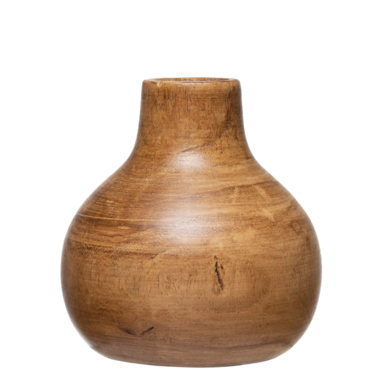 Walnut Stained Paulownia Wood Vase