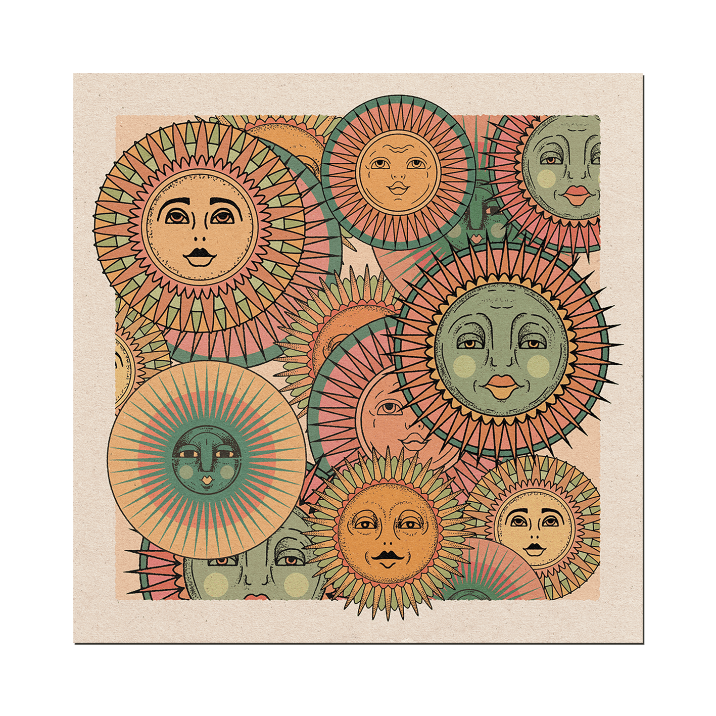 Sun Faces Print by Cai &amp; Jo