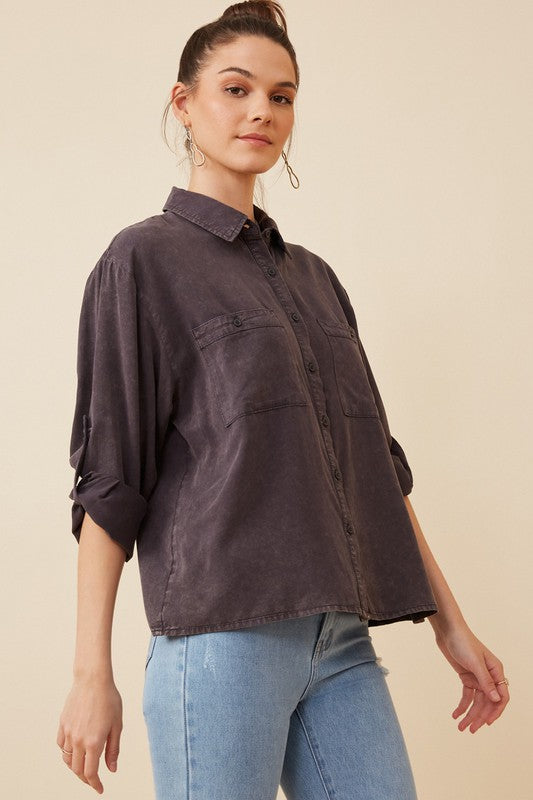 The Tess Roll Sleeve Top