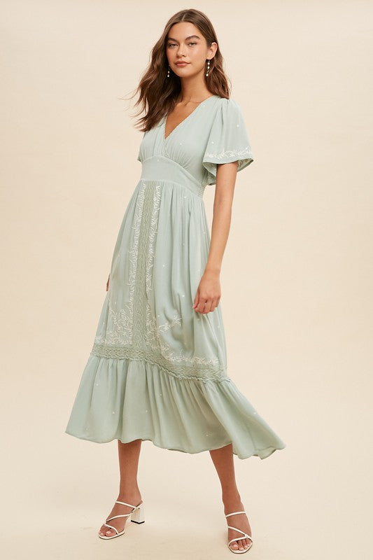 sade midi dress Ankara Sade Flared Midi Dress
