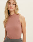 The Zola Ribbed Knit Mock Neck Top