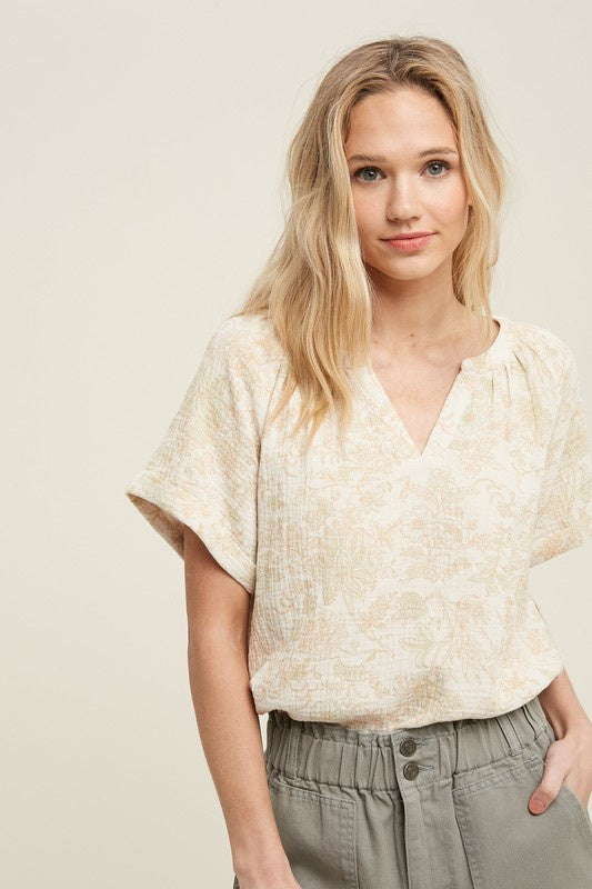 The Justine Floral Guaze Top