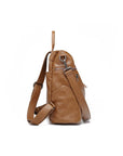 The Adi Front Zip Faux Leather Backpack