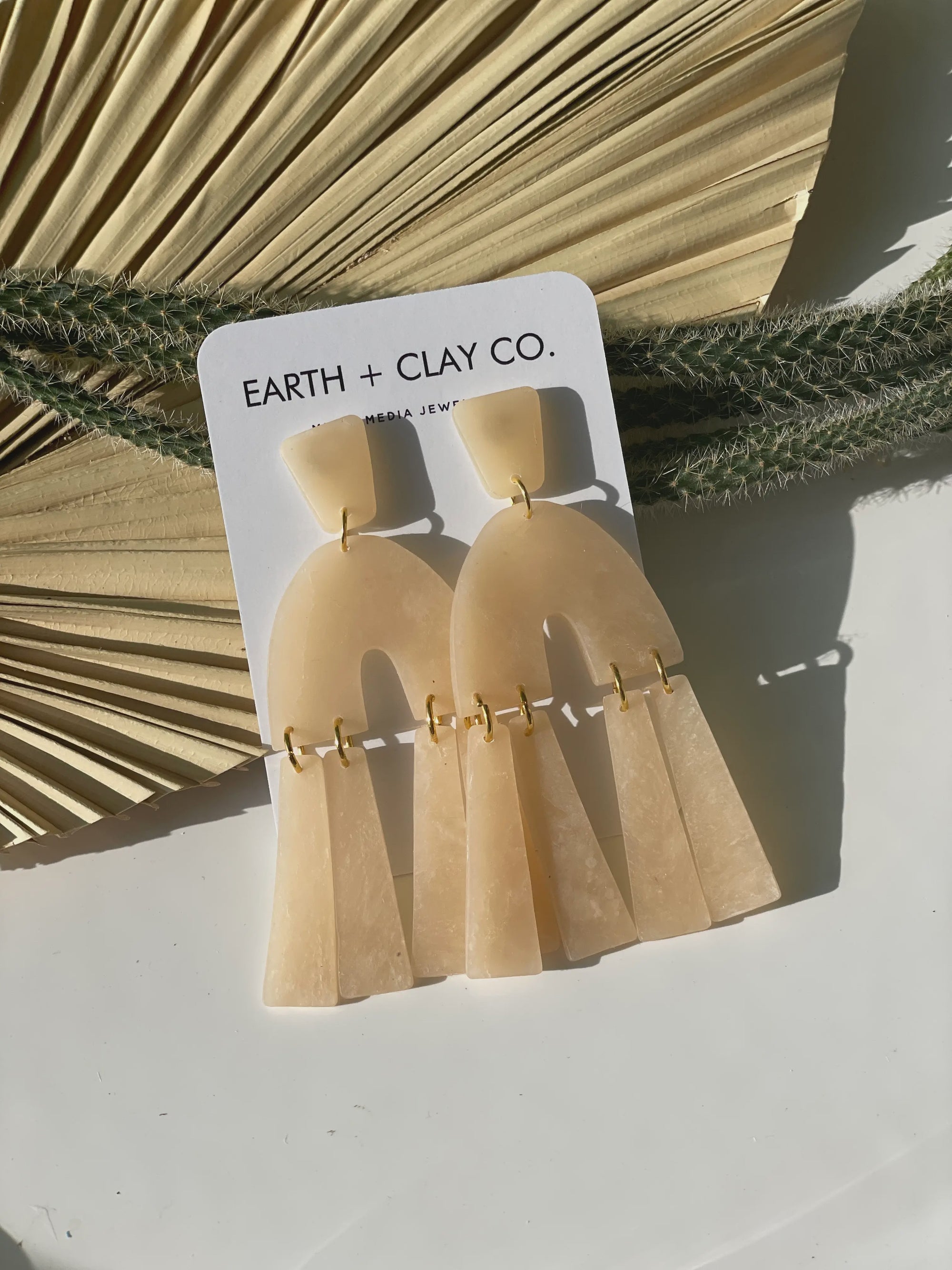 The Kendra Translucent Earrings by Earth + Clay Collective