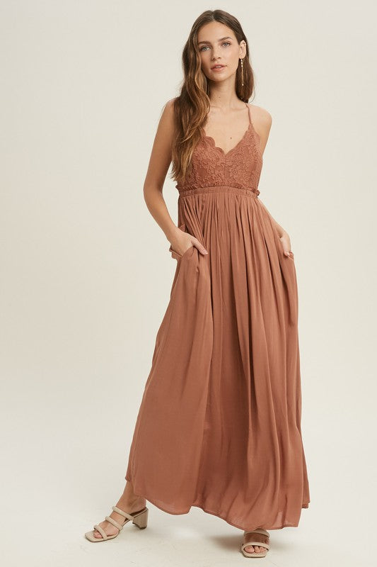 The Aimee Lace Scallop Maxi Dress