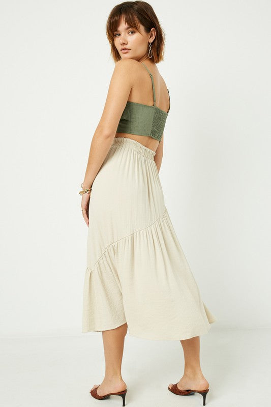 The Alicia Asymmetric Seam Midi Skirt