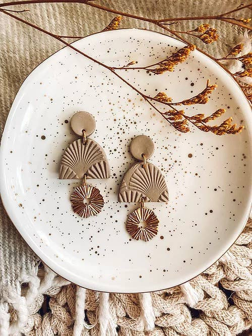 The Ana Sunburst Clay Earrings by Taylor&#39;d to All