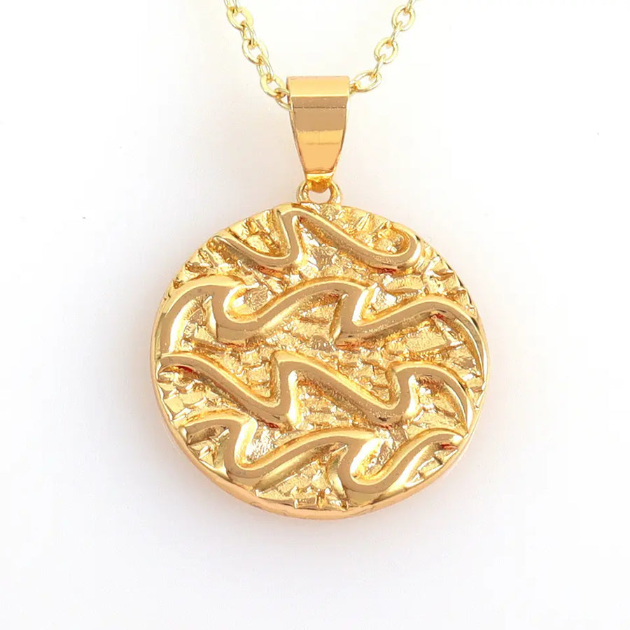 The Zodiac Engraved Coin Necklace