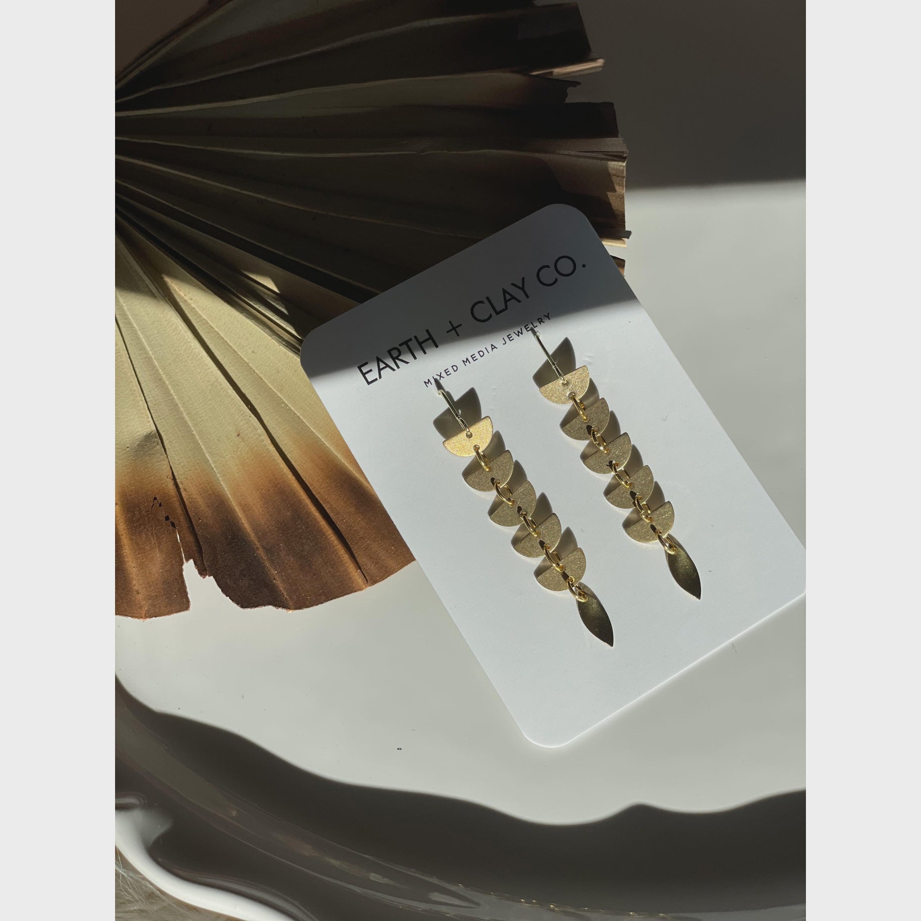 The Brass Cascading Dangle Earrings by Earth + Clay Collective