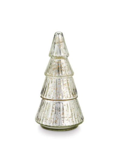 Balsam + Cedar Etched Glass Tree Candle