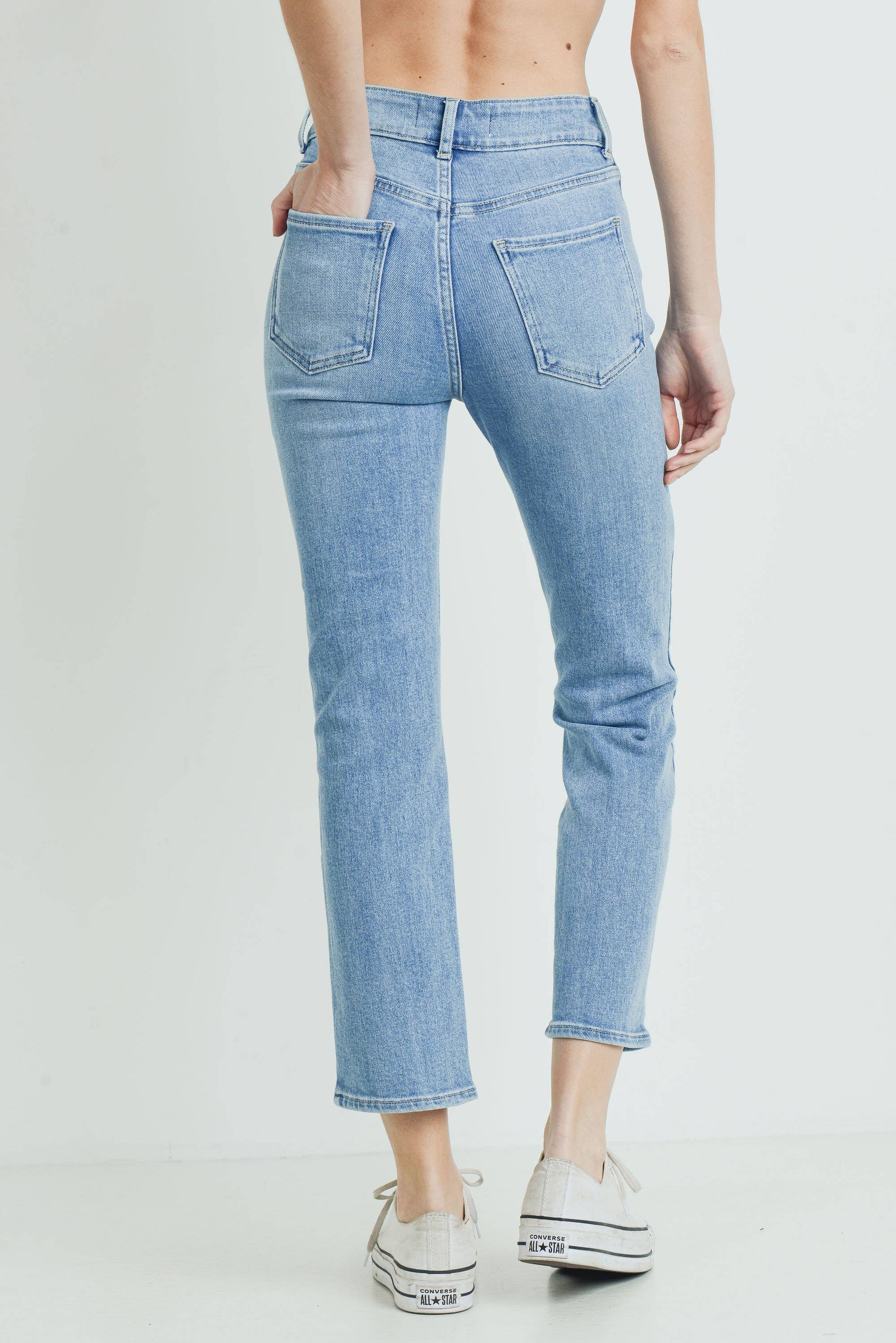 The Jude Double Button Straight Leg Jeans by Just Black Denim