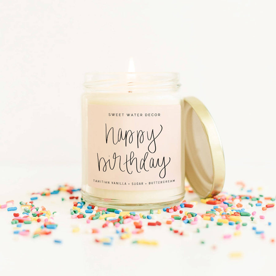The Happy Birthday Soy Candle by Sweet Water Decor