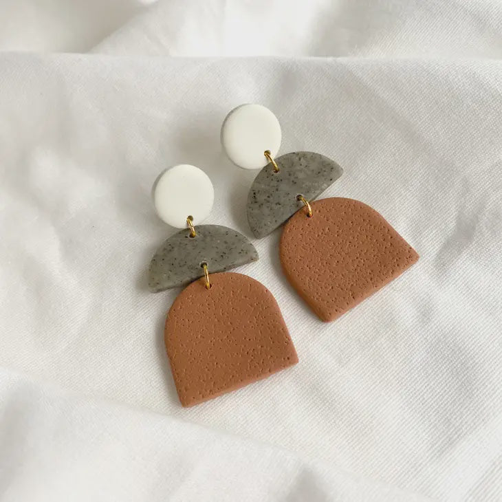 The Boho Color Block Clay Earrings
