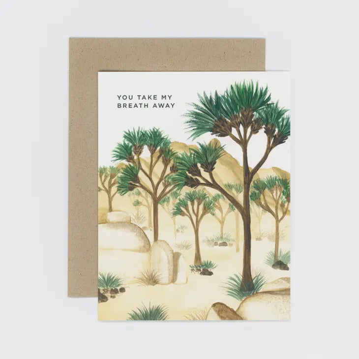 The Breath Away Joshua Tree Love Greeting Card by Paper Anchor Co