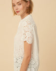 The Brielle Eyelet High Neck Top