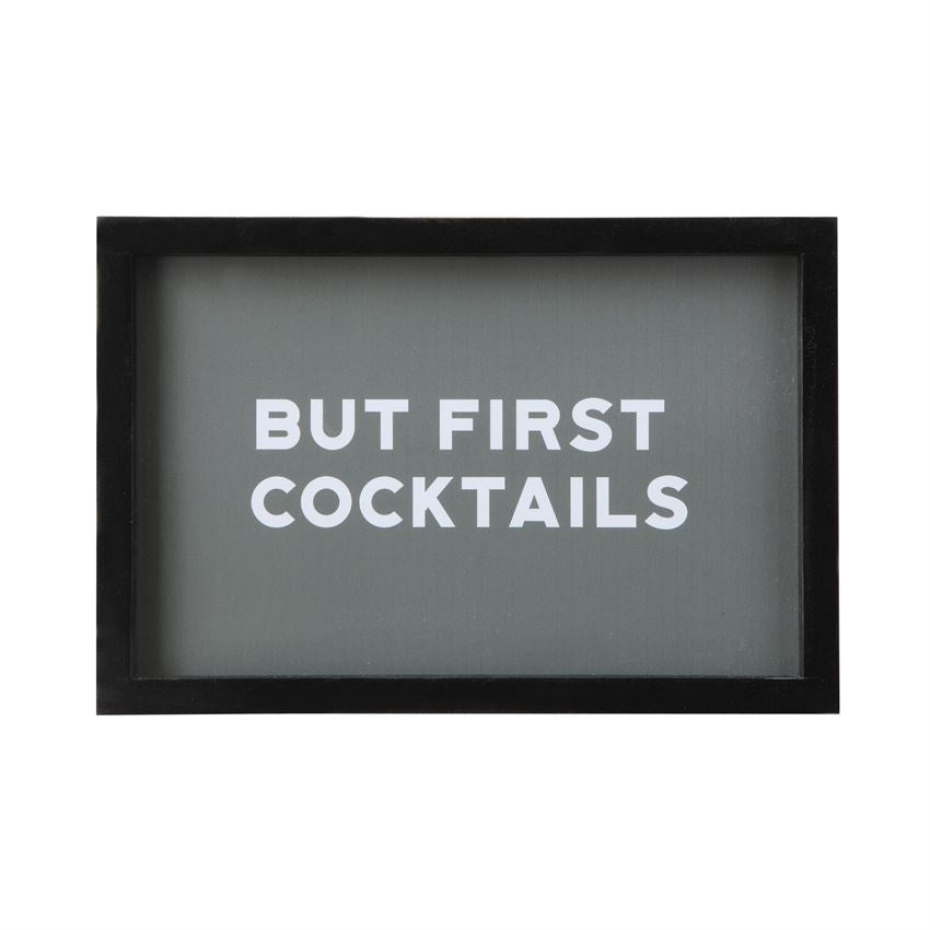 But First Wood Framed Glass Wall Decor Thread + Seed