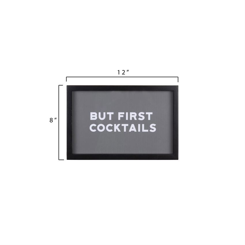 But First Wood Framed Glass Wall Decor Thread + Seed