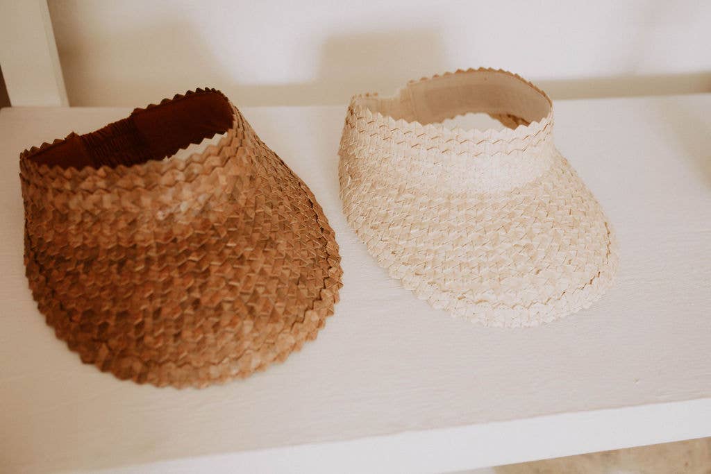 Hand Woven Rattan Thread The Leia Hand Woven Rattan Visor by Village Thrive – Thread + Seed