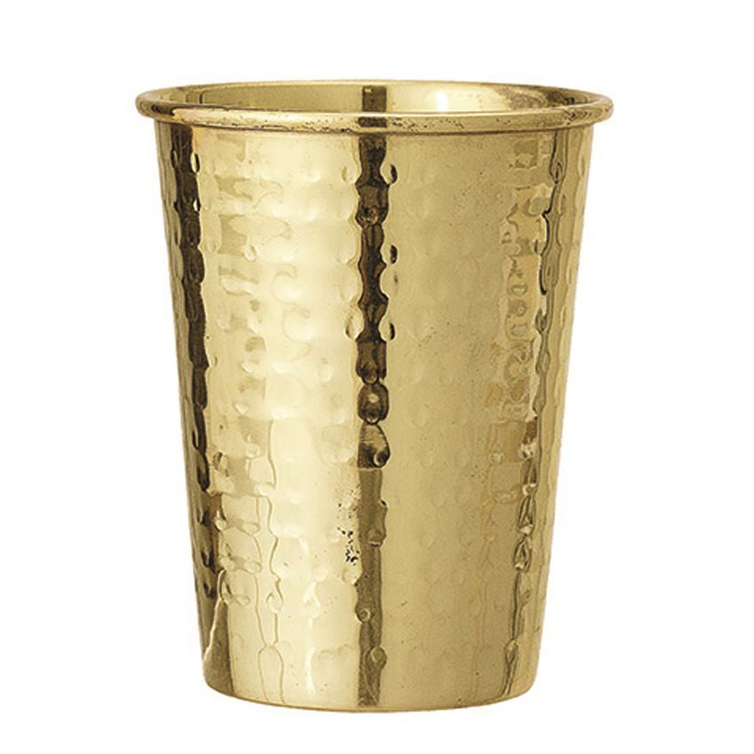 Hammered Stainless Steel and Brass Cup