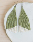 The Cactus Beaded Fringe Earrings by Fair + Simple
