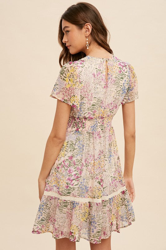 The Cammy Floral Chiffon Mini Dress