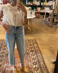 The Shari Cropped Wide Leg Denim by OAT NY