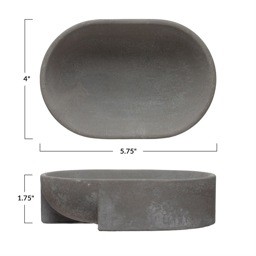 Cement Oval Soap Dish