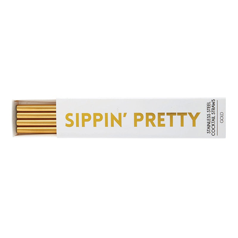 Sippin&#39; Pretty Gold Metal Cocktail Straws
