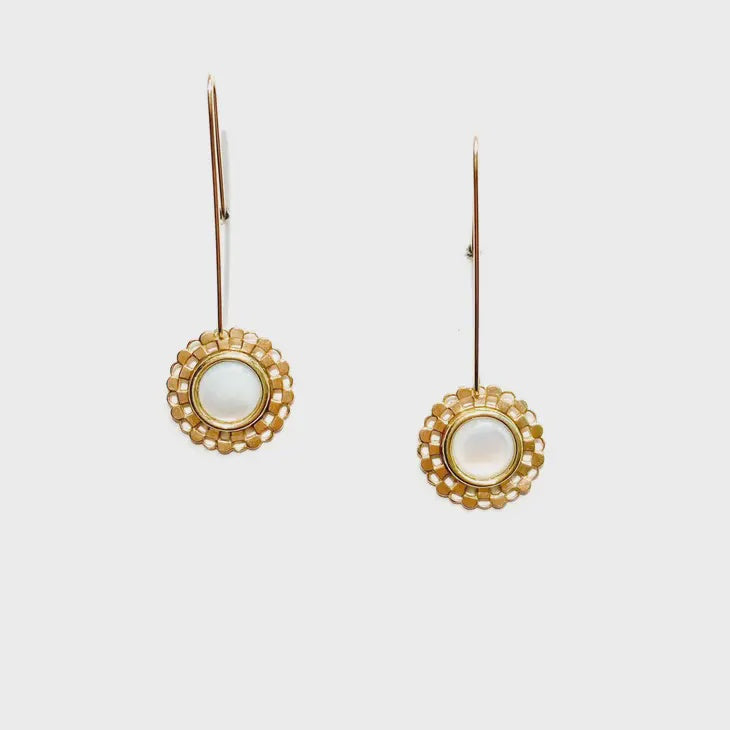 The Checkered Circle Earrings by Michelle Starbuck Designs