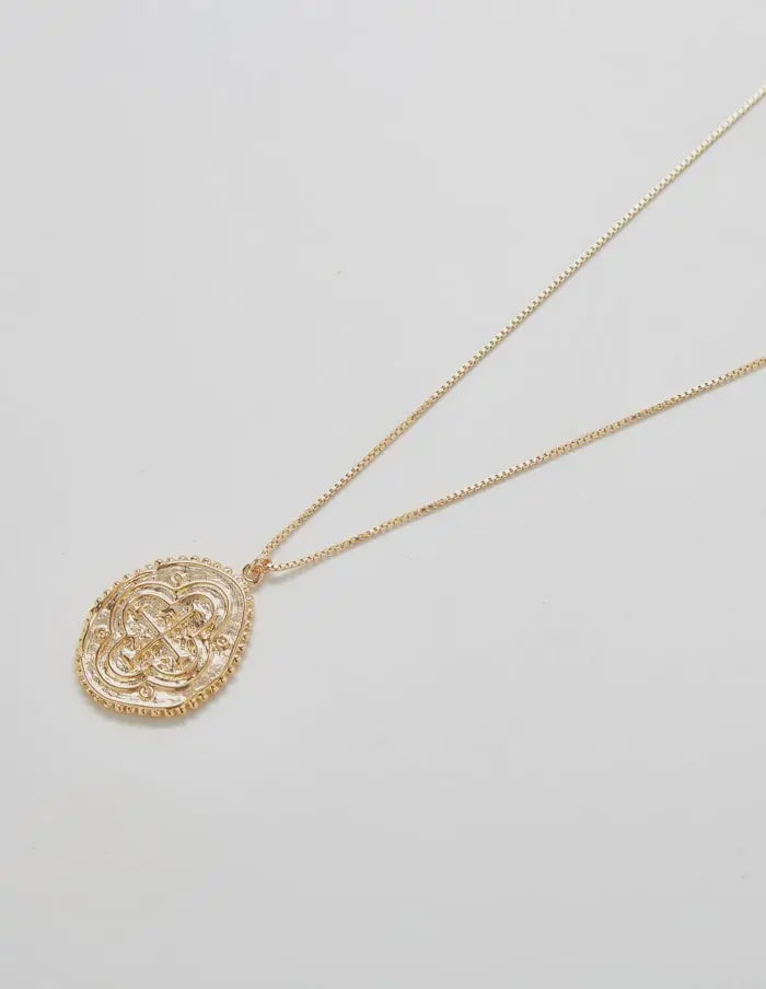 The Gold Cross Medallion Necklace by Admiral Row