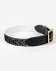 Leather Black+ Cream Chef L'Bark Collar by See Scout Sleep