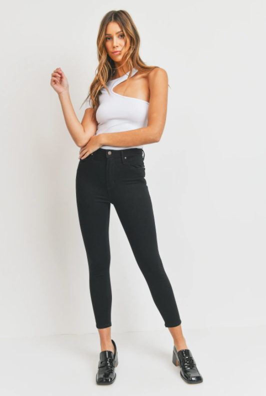 The Sara High Rise Cropped Skinny Jeans by Just Black Denim