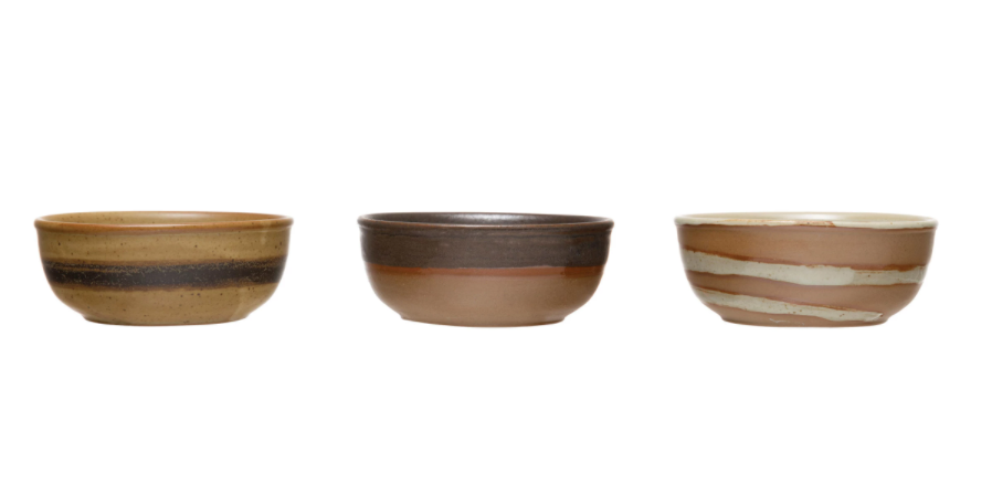 Stoneware Bowl with Reactive Glaze
