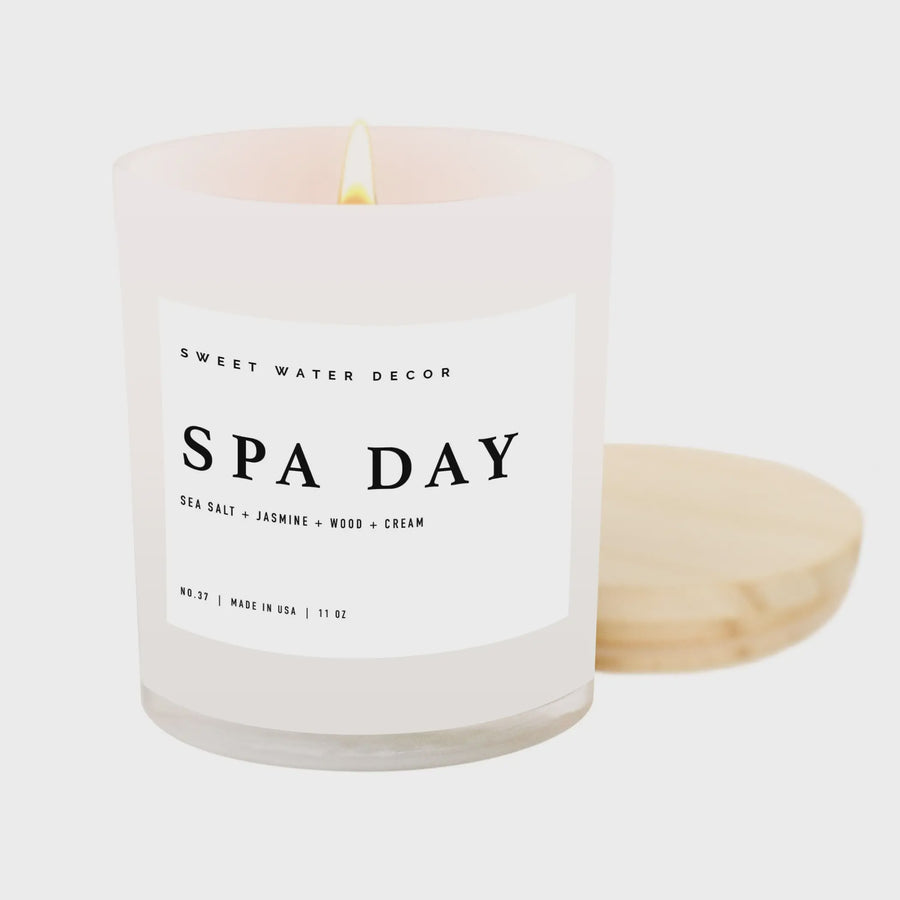 The Spa Day Soy Candle / Wood Lid by Sweet Water Decor