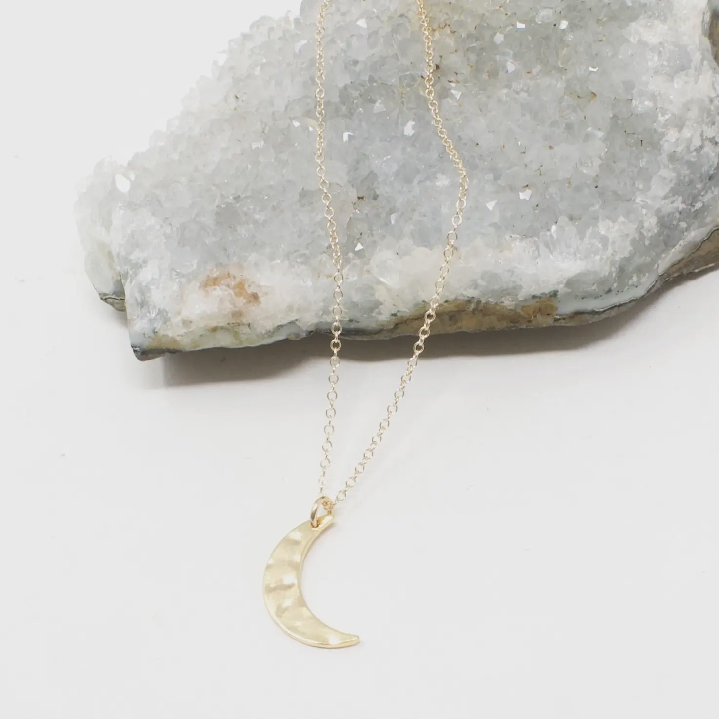 The Hammered Crescent Moon Necklace