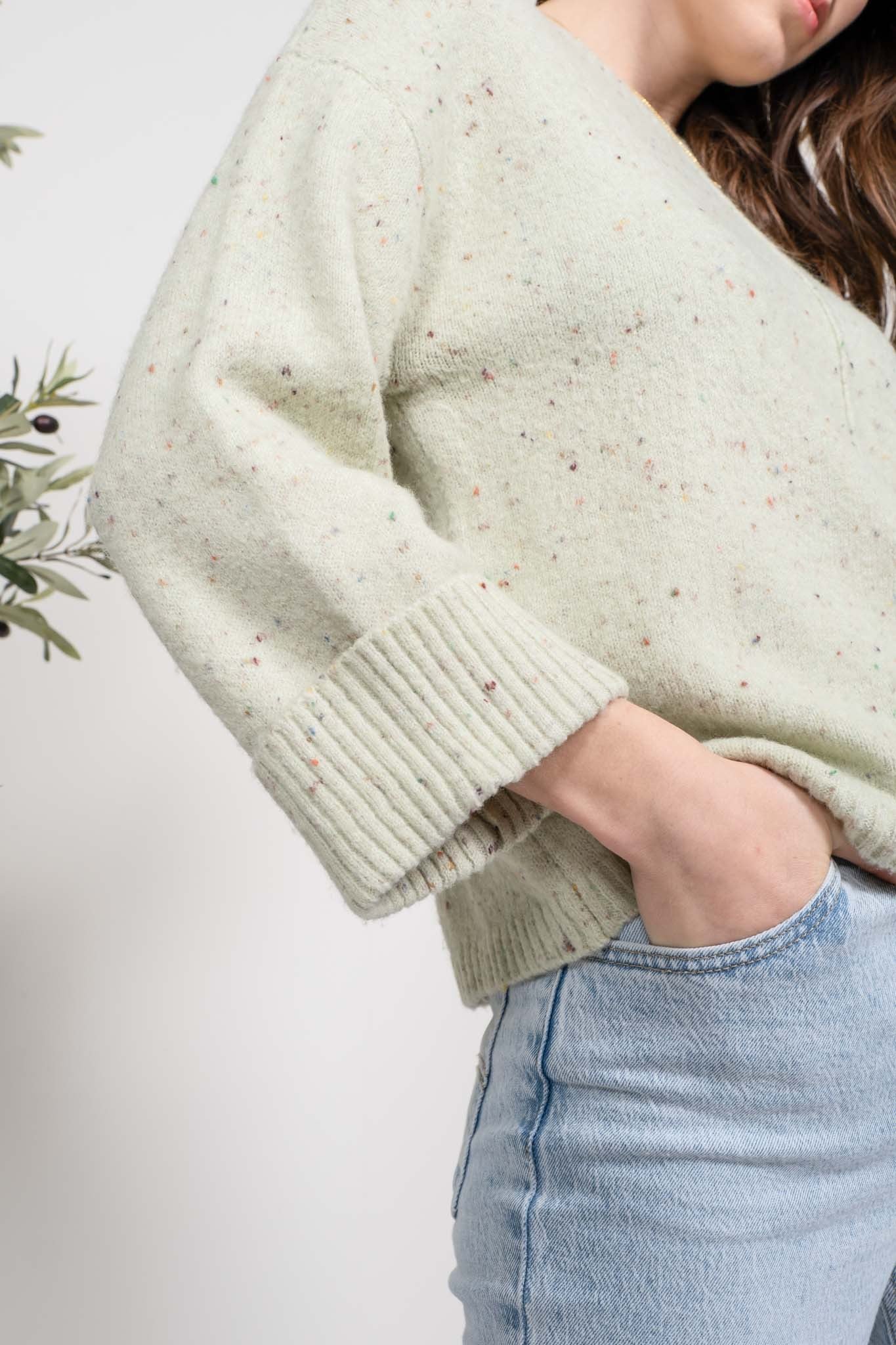 The Ella Confetti Cropped Sweater