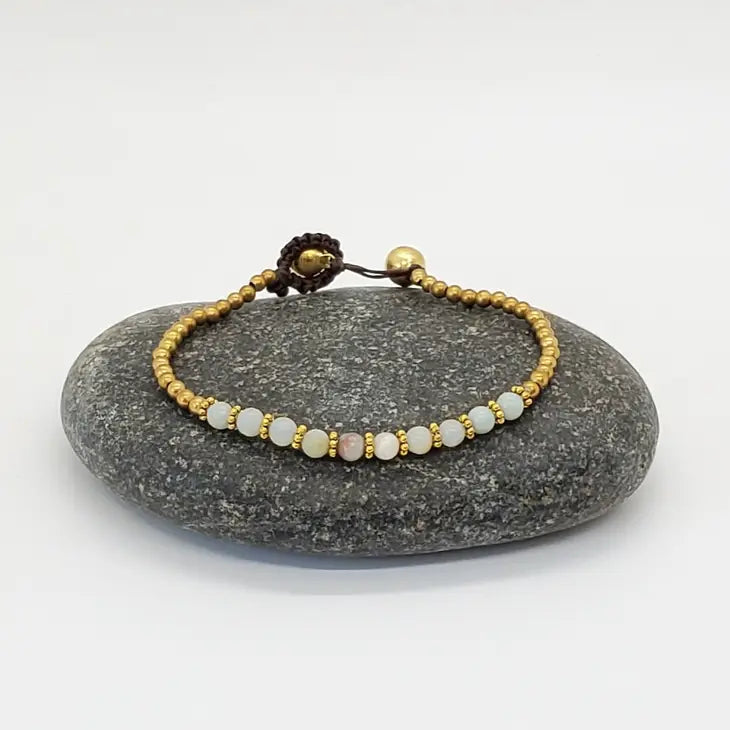 The Evie Stone Center Brass Bracelet