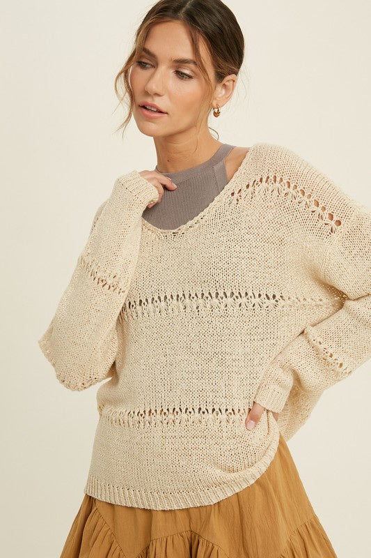 The Ezra Pointelle Knit Sweater