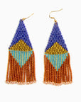 The Beaded Graphic Fringe Earrings by Altiplano