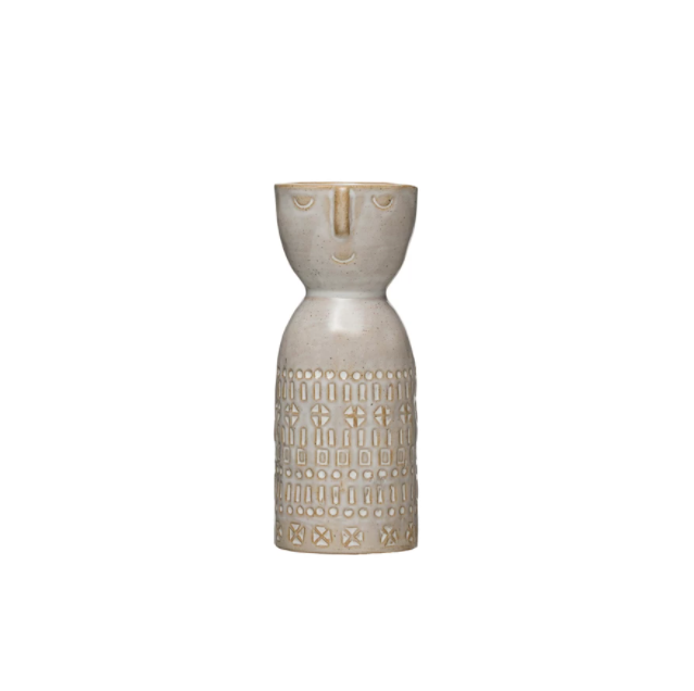 The Face Stoneware Glaze Vase