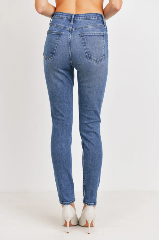 The Frayed Hem Skinny Jeans by Just Black Denim