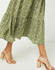 The Anita Floral Tiered Midi Skirt